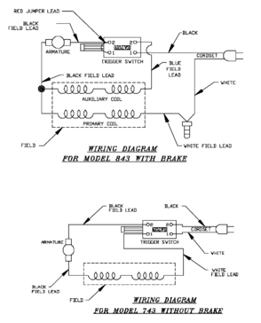Default 2 Diagram and Parts List for J-9743 Type 1 Porter Cable Circular Saw